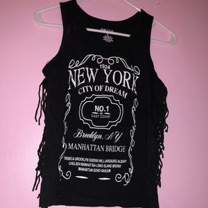 Black sleeveless top